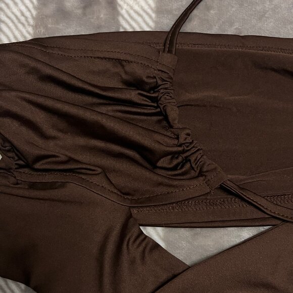 NEW Brown Multiway Wrap Front Tie Back Halter Top – Date Night & Trendy - Picture 6 of 6